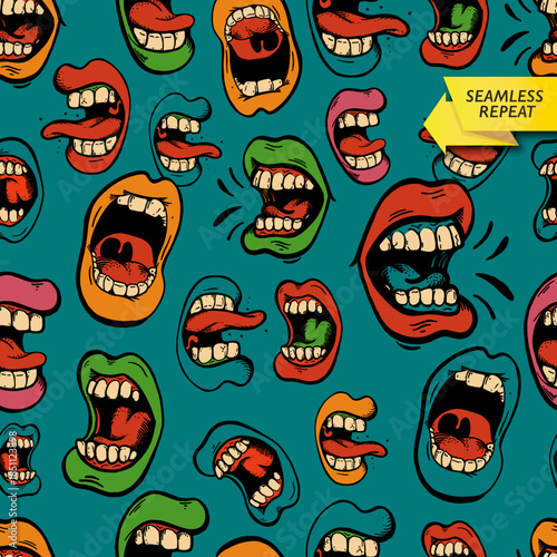 Canvas Print MOUTH_0001_REPEAT_BLUE-03