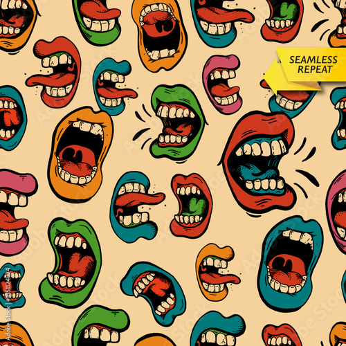 Quadro su tela MOUTH_0001_REPEAT_TAN