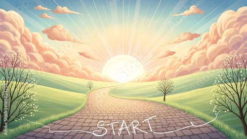 Inspirational New Year Illustration Concept