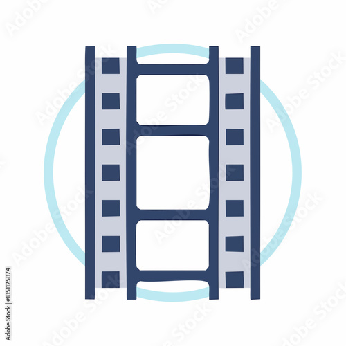 Cinematic Film Reel Icon Representing Movie Making and Entertainment