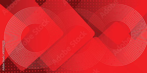 Abstract  Red modern background.  Technology futuristic concept.  Minimal shapes .Suit for poster, banner, brochure, cover, flyer vector illustration