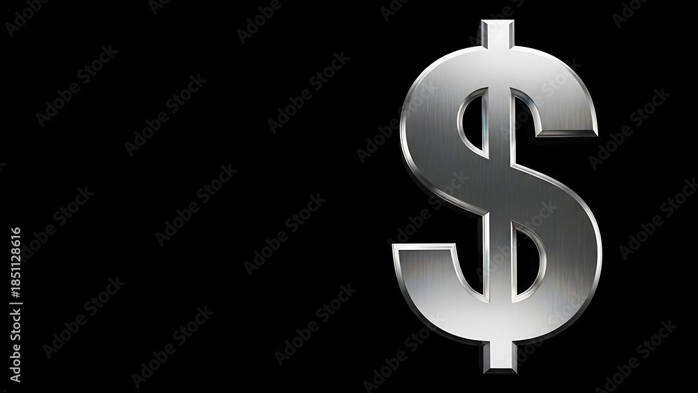 Fototapeta premium Dollar sign symbol on black background