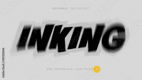 Vintage Inking Halftone Distressed Text Effect