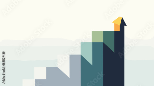 Colorful Bar Graph Showing Growth Trend.