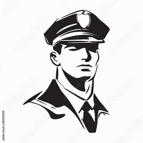Police Officer Logo Vector Icon Design Graphic on white Background