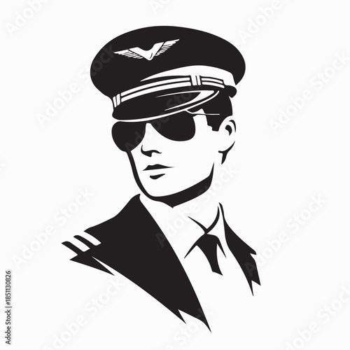 Captain Pilot Logo Vectors and Vector Art Isolated on white Background