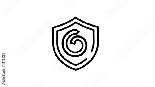 Abstract Shield with Spiral Design - Security and Protection Concept.