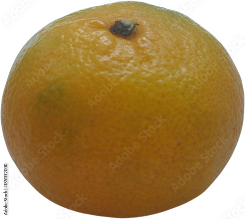 Fresh ripe mandarin orange isolated on a transparent background