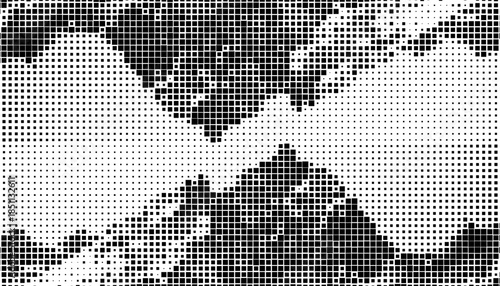 Black and white abstract pixel effect pattern with halftone effect for sporty and modern background. Vector Format Illustration 