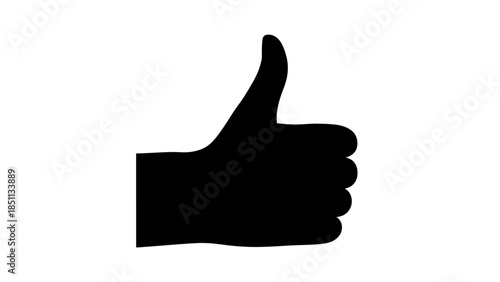 Black Silhouette of Hand Giving a Thumbs Up Gesture.