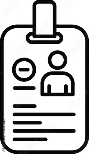 Professional identification card with user profile and security features icon