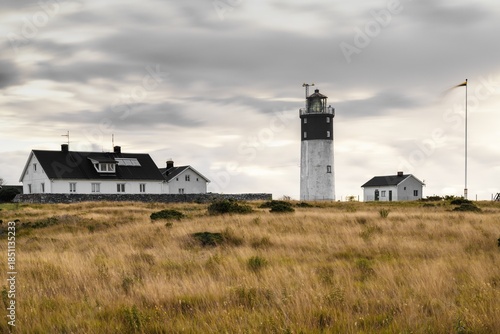 view of the historic Hoburgs lighthouse on the south end of Gotland Island in the Baltic Sea