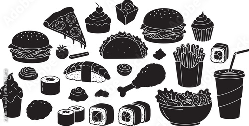 Assorted Food Silhouettes Collection