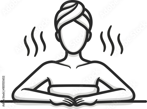 Relaxing spa treatment with steam, a woman enjoys a rejuvenating bath experience