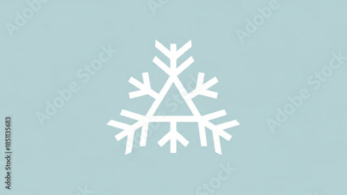 A large white snowflake on a pale blue background, snowflake design, winter symbol