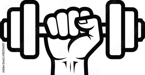 A strong hand gripping a dumbbell, symbolizing fitness, strength, and workout dedication