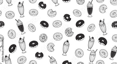 Donuts and Milkshakes Pattern