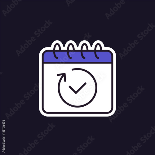 monthly subscription auto-renewal icon with outline