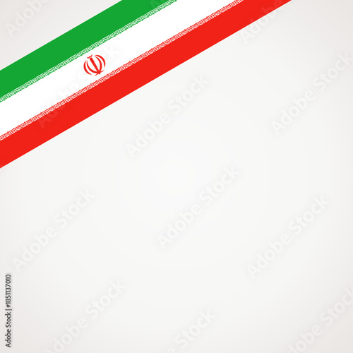 Top left corner ribbon flag of Iran