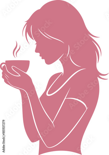 Woman enjoying a warm cup of coffee in a cozy moment