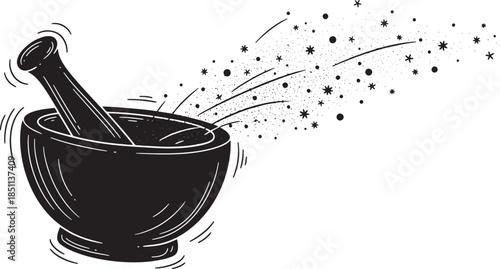 Mortar and Pestle with Magic Dust