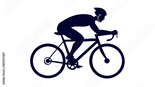 Dynamic silhouette of a person cycling forward, endurance fitness and active wellness lifestyle concept.
