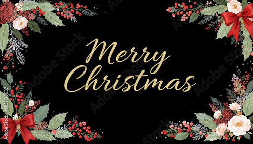 christmas background with holly