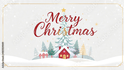 christmas card with christmas tree