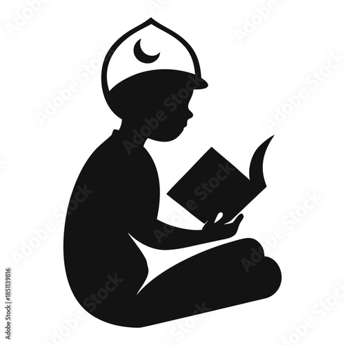 man with a book reading on a white background