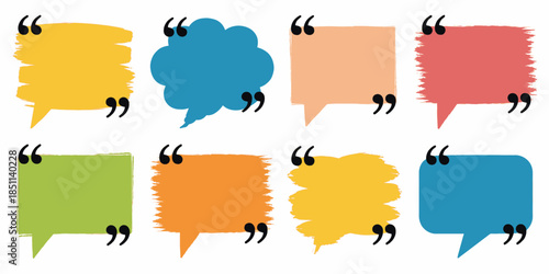 Colorful Speech Bubbles in Grunge Style with Bright Vibrant Colors and Textured Background for Social Media