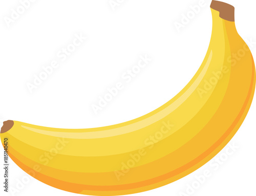 Fresh Yellow Banana Fruit Vector Illustration