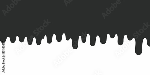 Black Paint Dripping Edge in Abstract Artistic Style with Dark Monochromatic Color and Liquid Texture for Creative Design