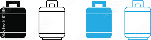Suitcase and luggage icons in solid and outline styles