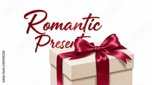 Romantic Present - A Beautifully Wrapped Gift Box with a Red Ribbon for Special Occasions.