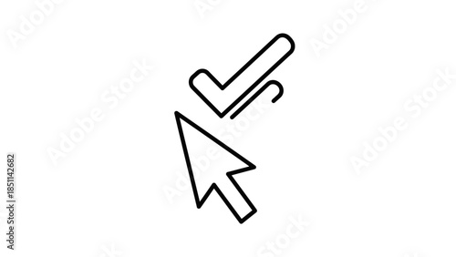 Cursor with Check Mark Icon for Approval and Selection.