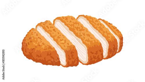 Crispy breaded chicken cutlet with evenly drizzled sauce for appetizing meals