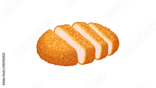 Golden Crispy Chicken Fillet with Sliced Serving