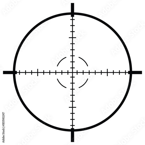Clean circular crosshair with center rings, balanced aiming and focus symbol for dashboards, navigation tools and interface overlays