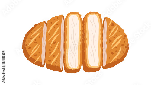 Freshly Baked Croissant with Butter on a White Background