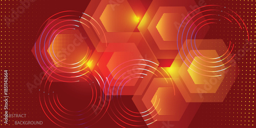 Abstract Neon shiny color lines background. colorful web template Geometric modern technology concept.  Vector illustration design.