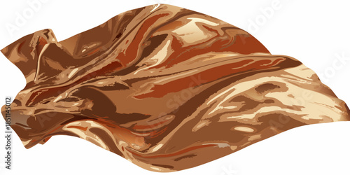 A swirling crumpled piece of brown fabric with dynamic folds and texture