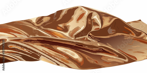 A flowing abstract representation of rich brown liquid chocolate texture