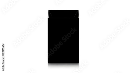 Black cigarette pack isolated on white background studio shot.