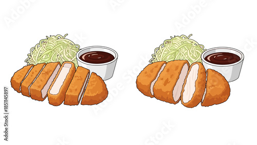 Crispy Fried Chicken Tender with Fresh Salad and Dipping Sauce