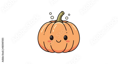Cartoon pumpkin illustration smiling on a white background design element