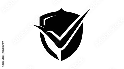 Black Shield with Check Mark Symbol.