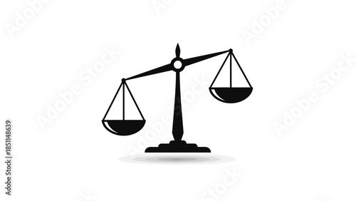 Black silhouette of a balance scale on a white background.