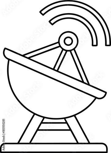 automatic rocking bassinet line art vector illustration on transparent background