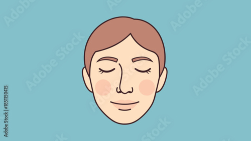 Illustration of a serene young man.