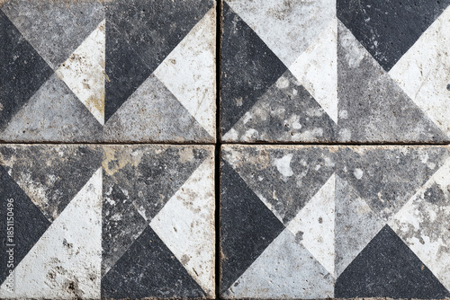 Wallpaper Mural old vintage concrete tiles with geometric pattern abstract background Torontodigital.ca